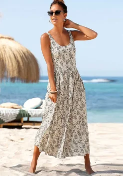 LASCANA Midi Dresses-Printed Scoop Neck Dress