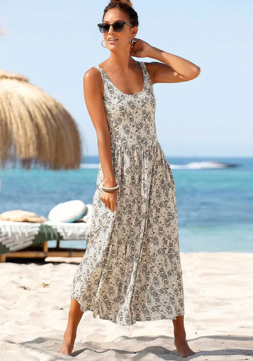 LASCANA Midi Dresses-Printed Scoop Neck Dress