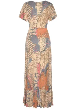 LASCANA Maxi Dresses-Printed Side Slit Maxi Dress