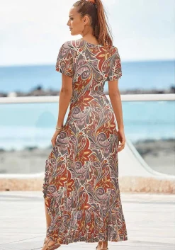 LASCANA Fall Dresses-Printed Side Slit Maxi Dress