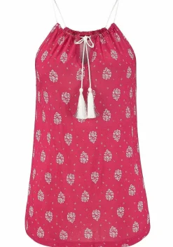 LASCANA Sleeveless Tops-Printed Sleeveless Tassel Top