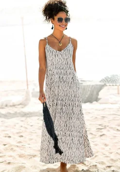 LASCANA Maxi Dresses-Printed Tie Back Maxi Dress