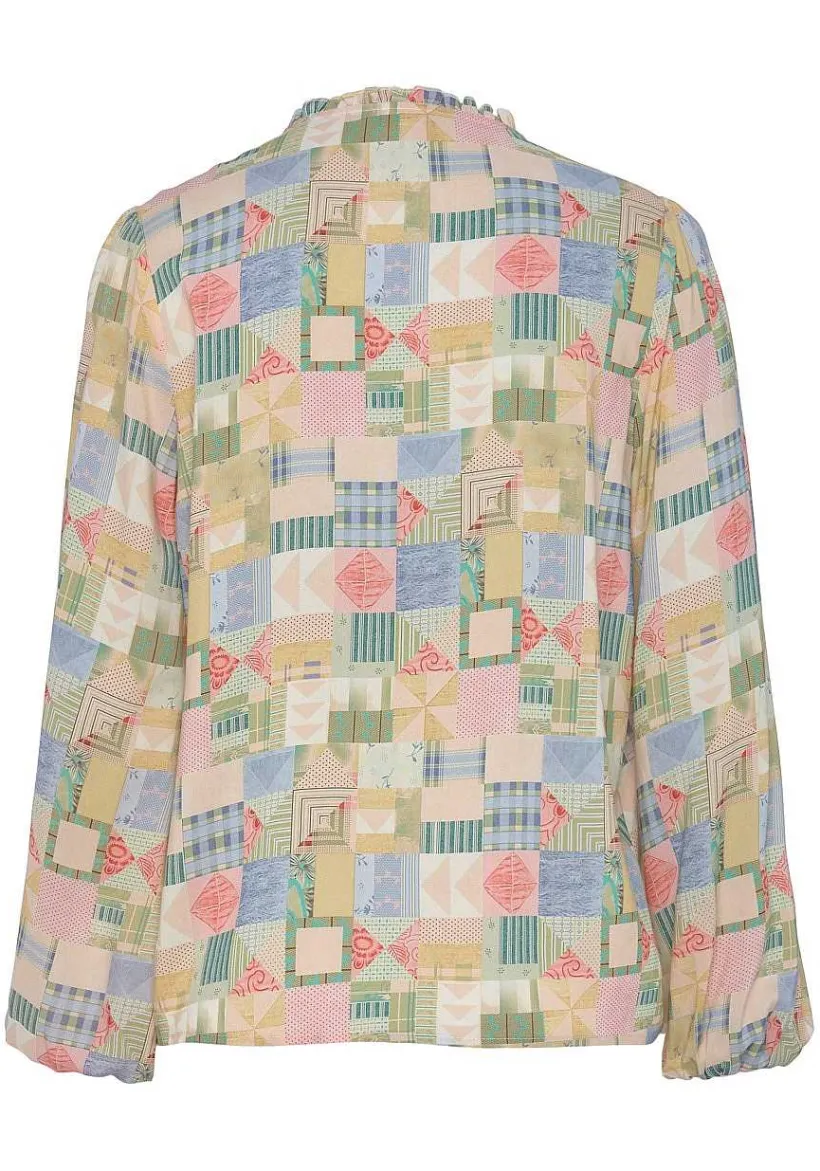 LASCANA Blouses-Printed Tie Neck Blouse