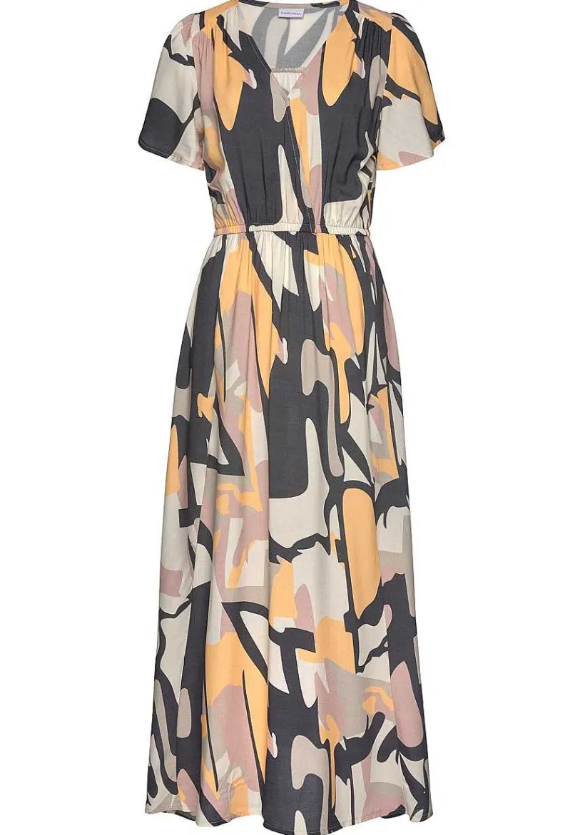 LASCANA Fall Dresses-Printed V-Neck Maxi Dress