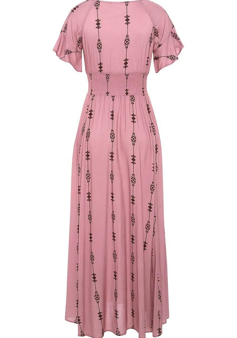 LASCANA Fall Dresses-Printed V-Neck Maxi Dress