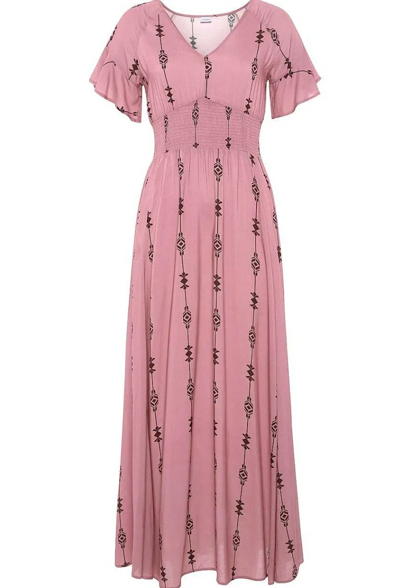 LASCANA Fall Dresses-Printed V-Neck Maxi Dress