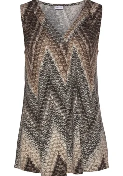 LASCANA Sleeveless Tops-Printed V-Neck Tank Top