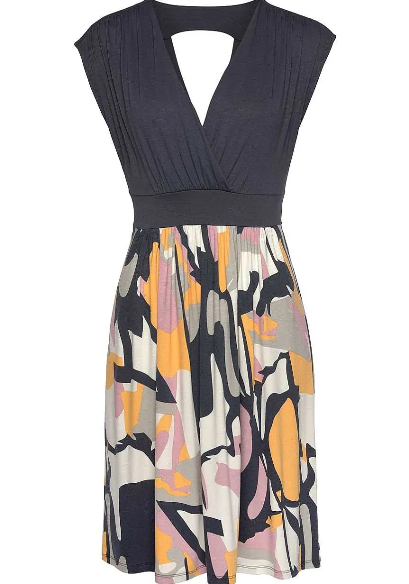 LASCANA Short Dresses-Printed Wrap Look Dress