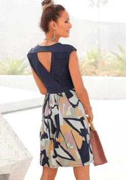 LASCANA Short Dresses-Printed Wrap Look Dress