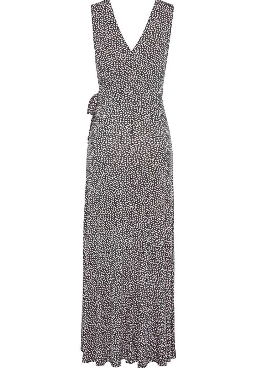 LASCANA Maxi Dresses-Printed Wrap Look Maxi Dress
