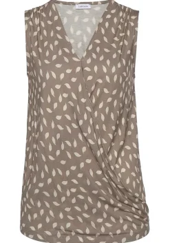 LASCANA Sleeveless Tops-Printed Wrap Look Top