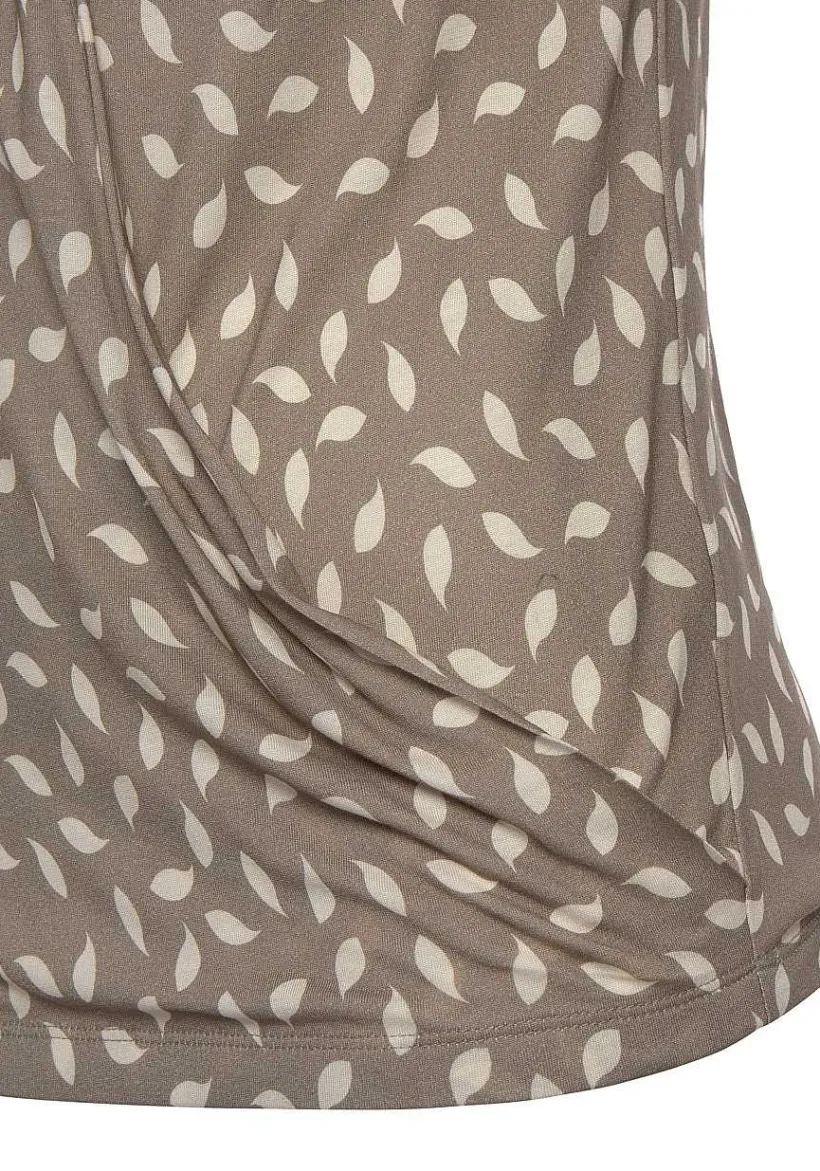 LASCANA Sleeveless Tops-Printed Wrap Look Top