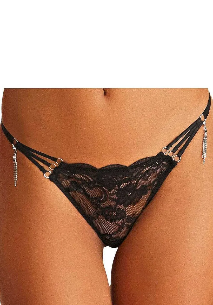 LASCANA Thongs-Rhinestone Embellished Lace Thong