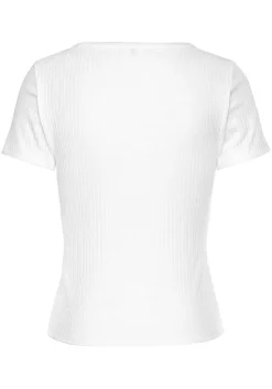 LASCANA Short Sleeve Tops-Ribbed V-Neck Top