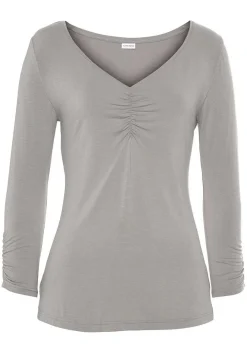 LASCANA Long Sleeve Tops-Ruched 3/4 Sleeve Top
