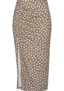 LASCANA Skirts-Ruched Slit Midi Skirt
