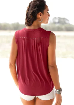 LASCANA Sleeveless Tops-Ruched Tank Top