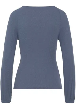 LASCANA Long Sleeve Tops-Ruched V-Neck Top