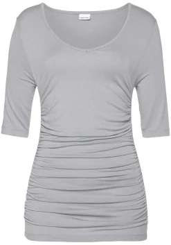 LASCANA Long Sleeve Tops-Ruched V-Neck Top