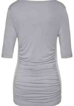 LASCANA Long Sleeve Tops-Ruched V-Neck Top