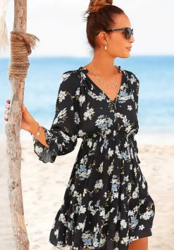 LASCANA Fall Dresses-Ruffle 3/4 Sleeve Dress