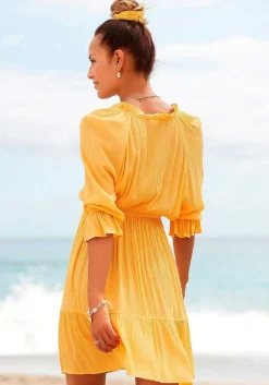 LASCANA Short Dresses-Ruffle 3/4 Sleeve Dress