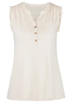 LASCANA Sleeveless Tops-Ruffle Detail Tank Top