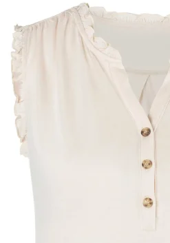 LASCANA Sleeveless Tops-Ruffle Detail Tank Top