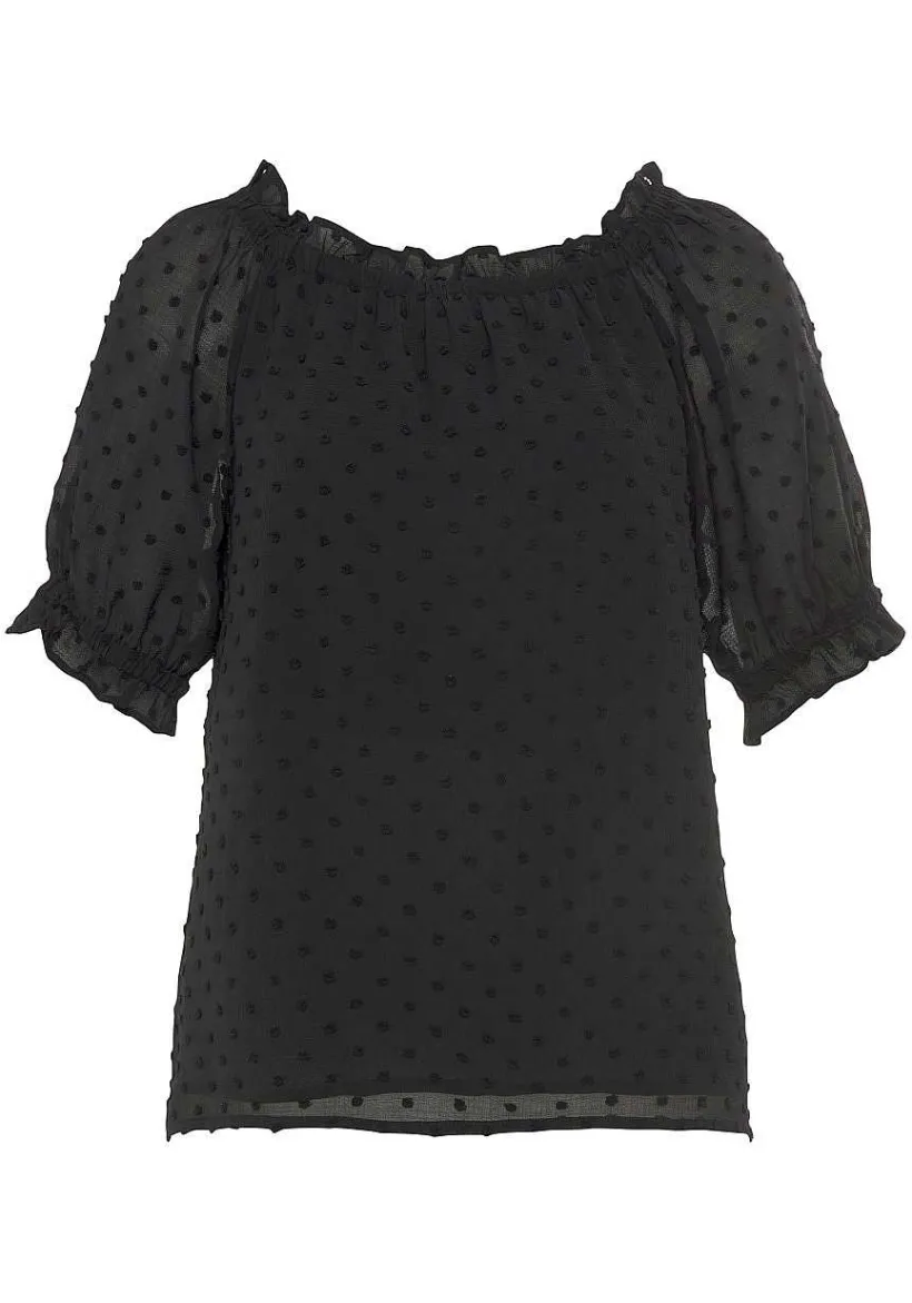 LASCANA Blouses-Ruffled Off Shoulder Blouse