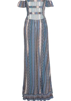 LASCANA Maxi Dresses-Ruffled Print Maxi Dress