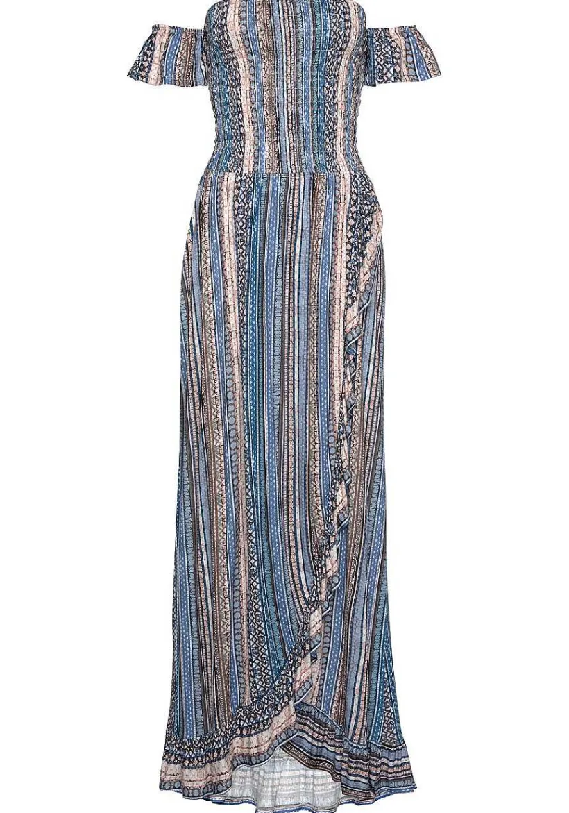 LASCANA Maxi Dresses-Ruffled Print Maxi Dress