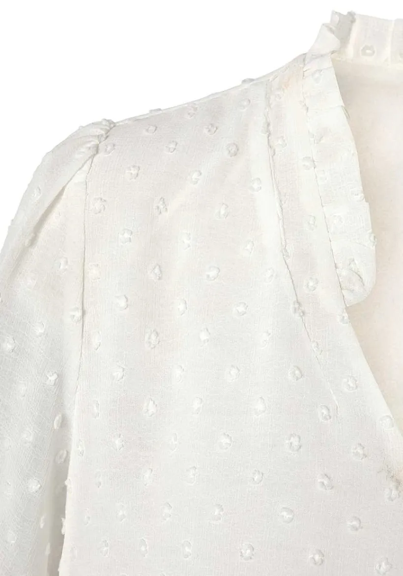 LASCANA Blouses-Ruffled V-Neckline Blouse