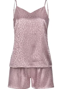 LASCANA Pajamas & Sets-Satin Leopard Print Short Pajama Set