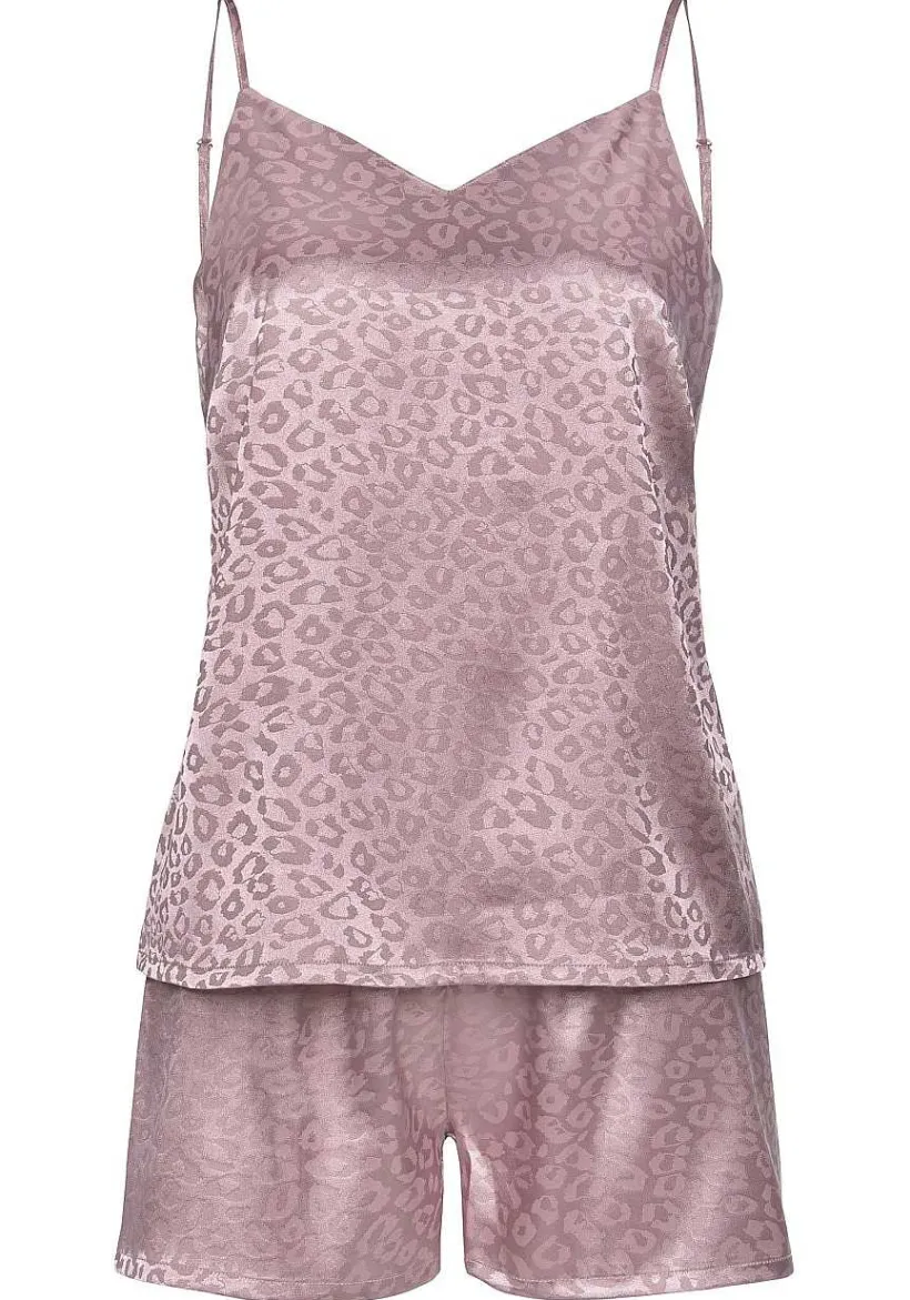 LASCANA Pajamas & Sets-Satin Leopard Print Short Pajama Set