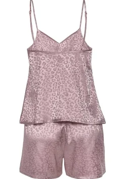 LASCANA Pajamas & Sets-Satin Leopard Print Short Pajama Set