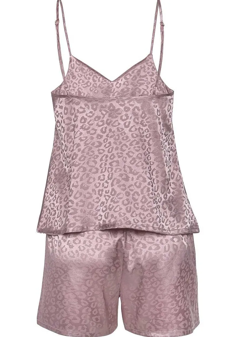 LASCANA Pajamas & Sets-Satin Leopard Print Short Pajama Set