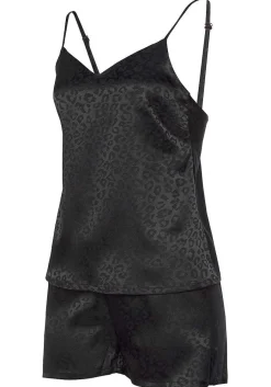 LASCANA Pajamas & Sets-Satin Leopard Print Short Pajama Set
