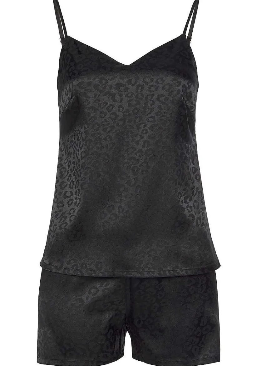 LASCANA Pajamas & Sets-Satin Leopard Print Short Pajama Set