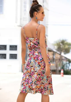 LASCANA Short Dresses-Satin Tie Waist Dress