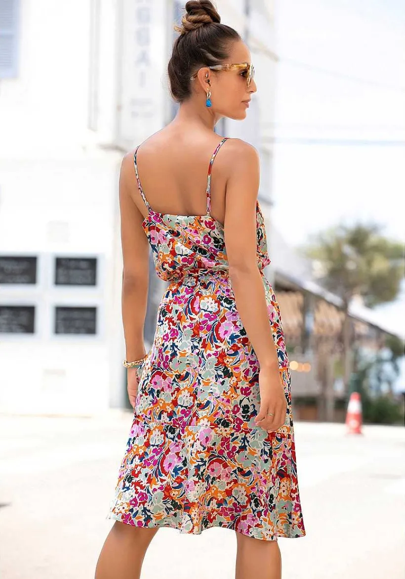 LASCANA Short Dresses-Satin Tie Waist Dress