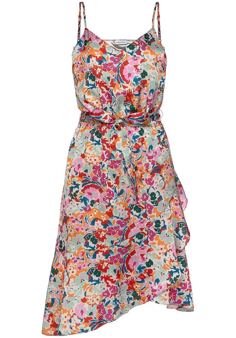 LASCANA Short Dresses-Satin Tie Waist Dress