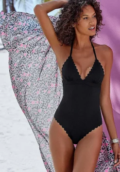 LASCANA One-Pieces-Scalloped Hem One Piece