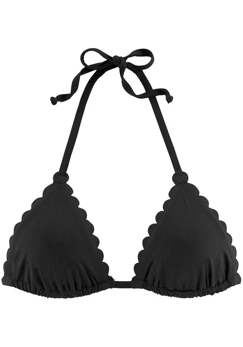 LASCANA Triangle-Scalloped Triangle Bikini Top