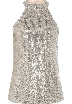 LASCANA Sleeveless Tops-Sequin Halter Top