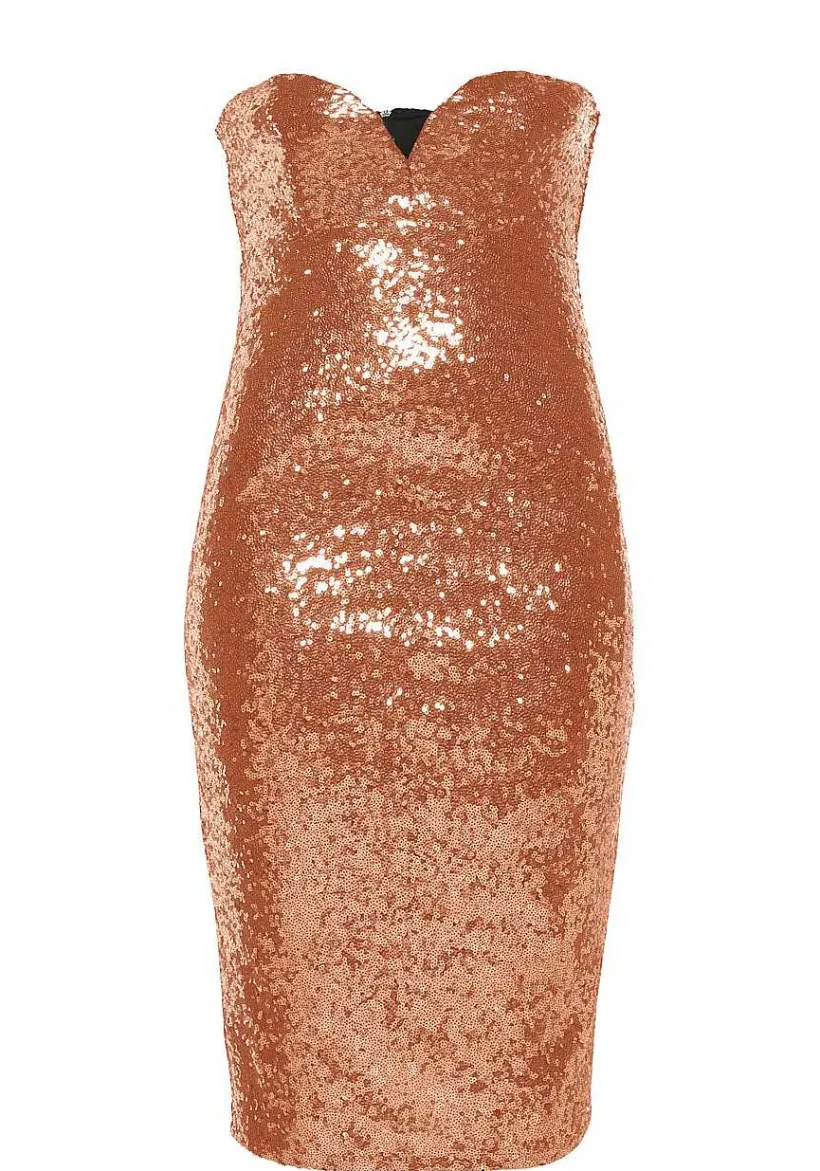 LASCANA Short Dresses-Sequin Strapless Bodycon Dress