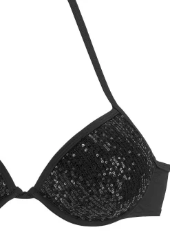 LASCANA Push Up-Sequined Push Up Bikini Top