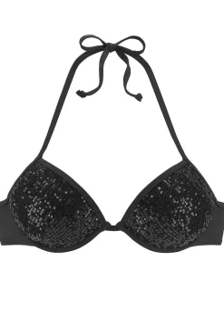 LASCANA Push Up-Sequined Push Up Bikini Top