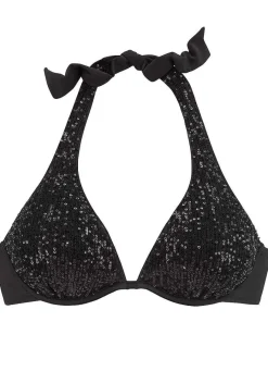 LASCANA Underwire-Sequined Underwire Bikini Top