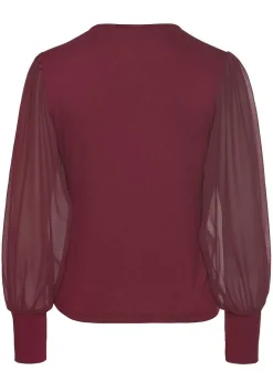 LASCANA Blouses-Sheer Long Sleeve Top