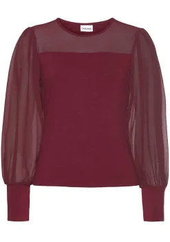 LASCANA Blouses-Sheer Long Sleeve Top